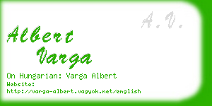 albert varga business card